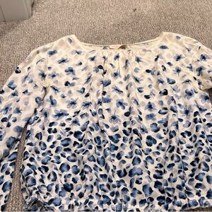 TORY BURCH Women's Silk Floral Top Size 12 in Gulf Shore Sierra